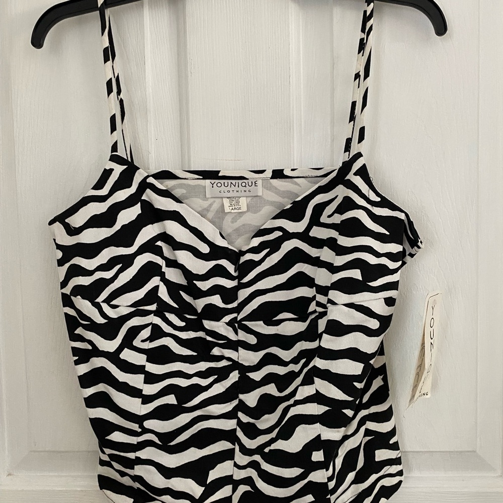 YOUNIQUE Zebra Print Stretch Camisole Top - Picture 3 of 14